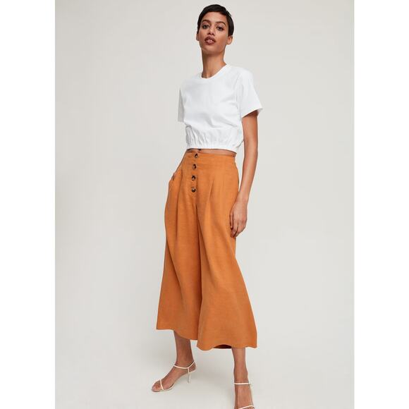 Aritzia Wilfred Piaf Elastic Gathered Crop Top - Gray/Green XS - Picture 6 of 12